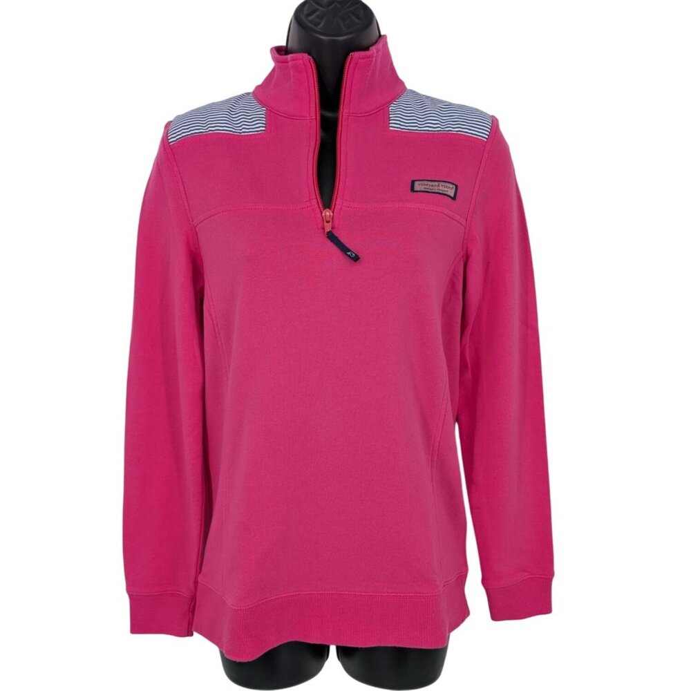 Vineyard Vines 1/4 Zip Pullover Striped Sweatshirt Preppy Coastal Logo Size XS